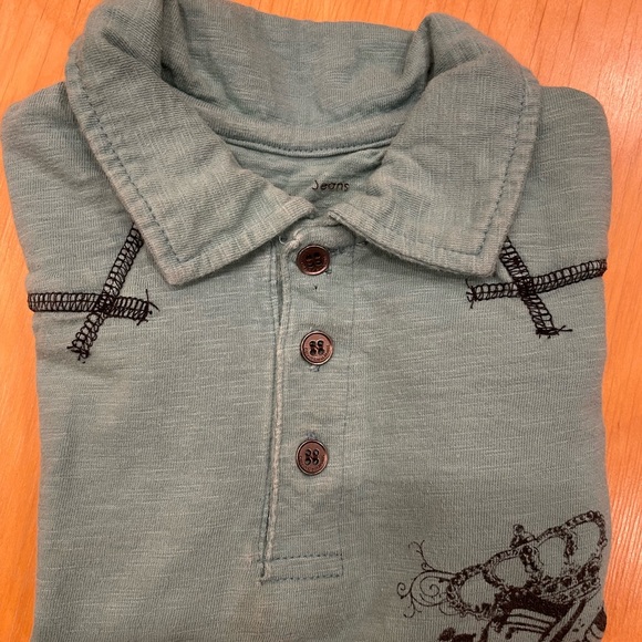 Calvin Klein (size 4) teal buttoned short sleeve polo - Picture 2 of 4